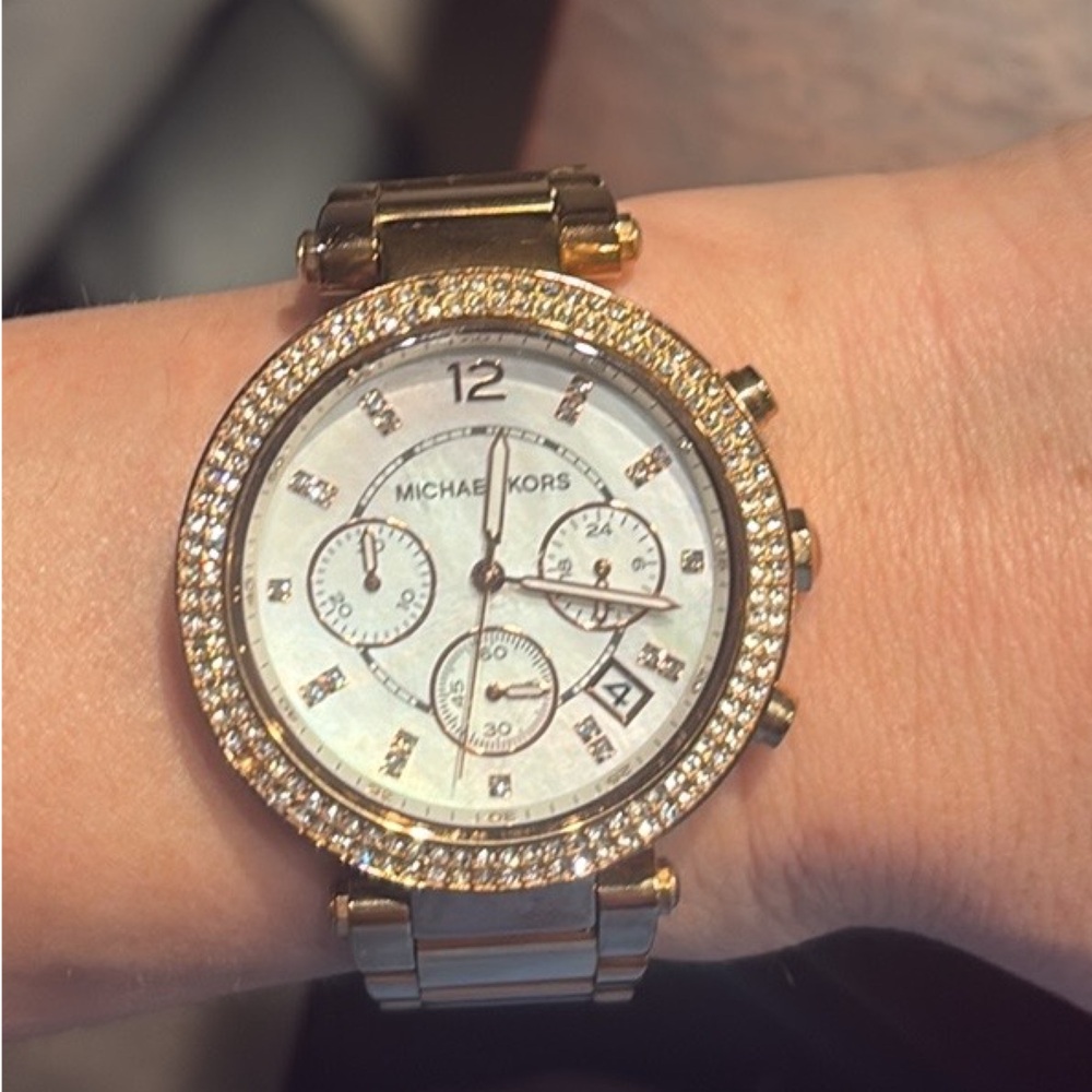 Michael Kors Gold Watch with Crystal Detailing